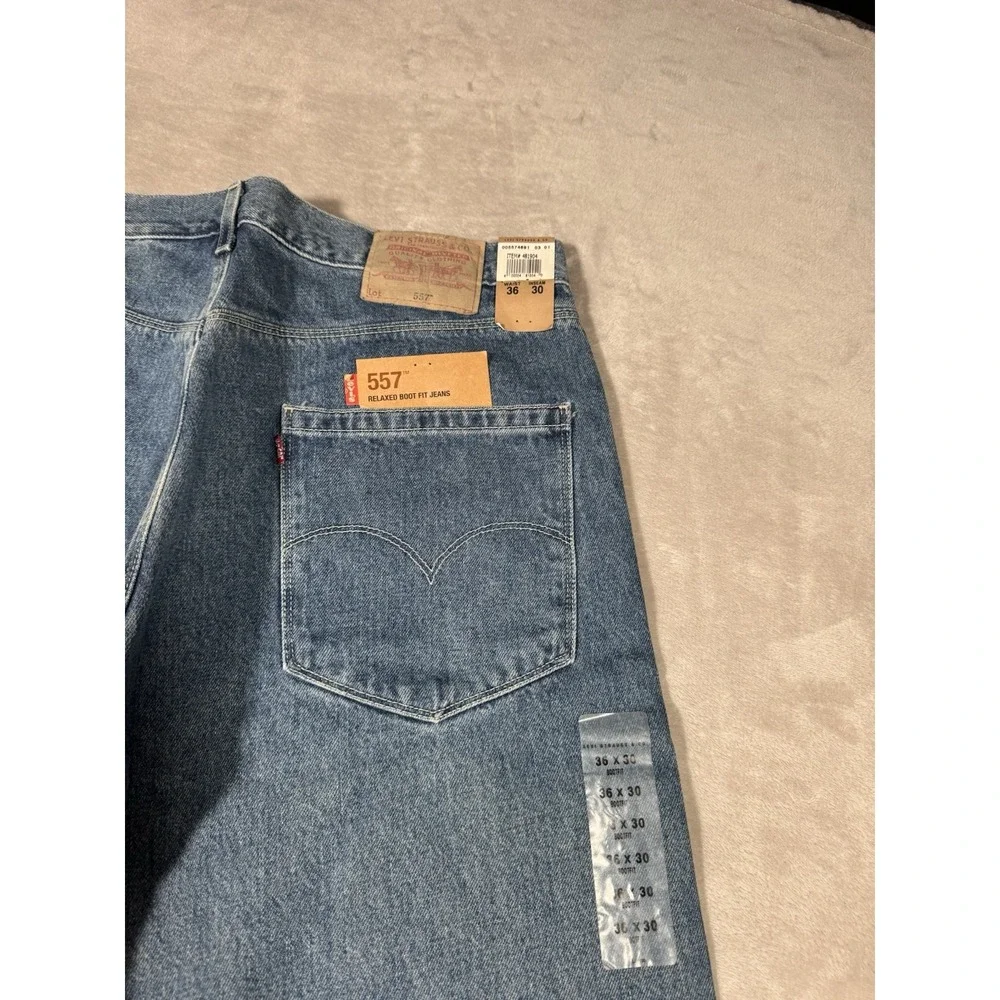 Vintage Levis 557 Jeans Size 36x30 Blue Realaxed Boot Fit DEADSTOCK NWT